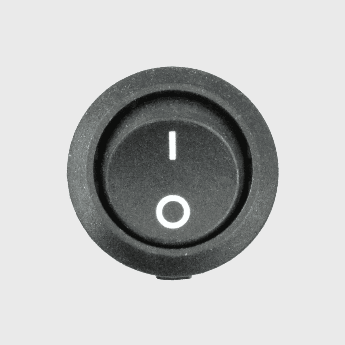 12V Einbauschalter, rund, schwarz, I-O
