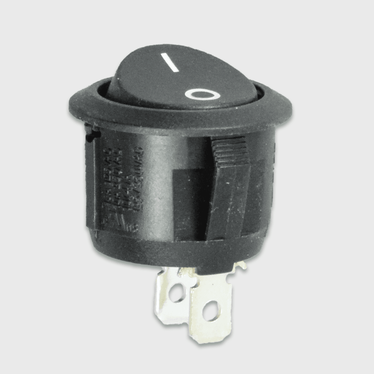 Interrupteur encastrable 12V, rond, noir, I-O