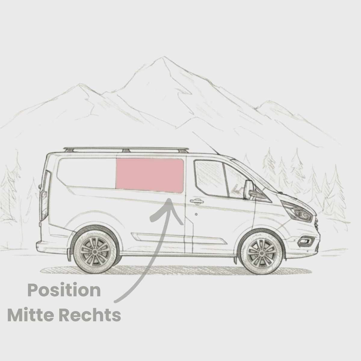Schiebefenster Mitte Ford Transit Custom (2012 - 2023)