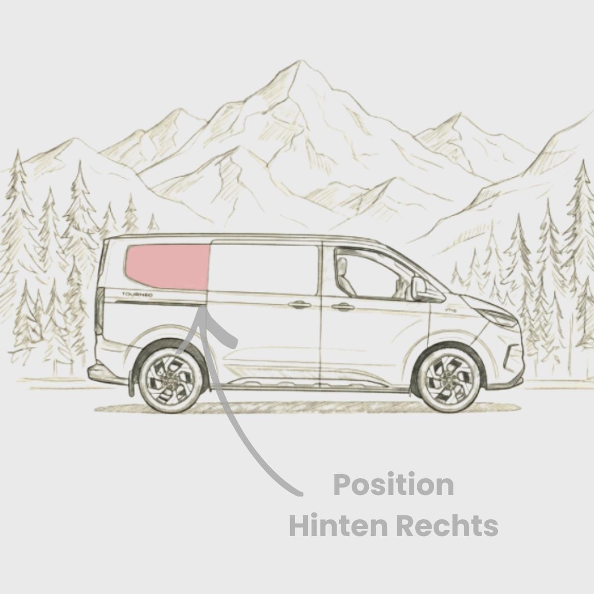Seitenscheibe - Hinten | Ford Transit Custom V710 / Ford Tourneo Custom V710 / VW New Transporter T7 / VW New Caravelle T7 L2 LR