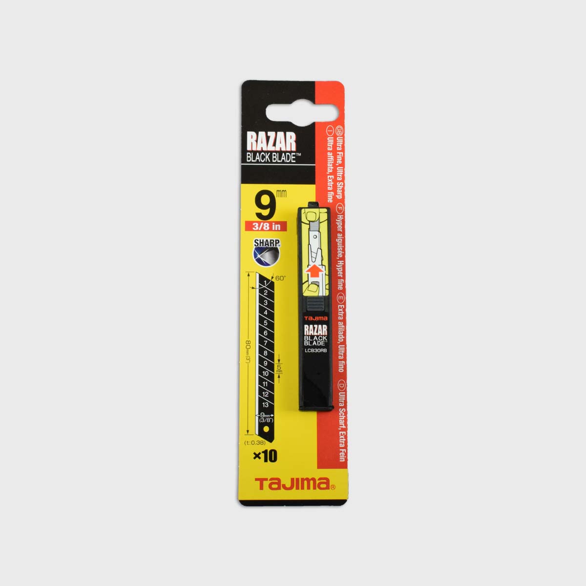 Lames de cutter Tajima Razar noires 9mm 10 pièces