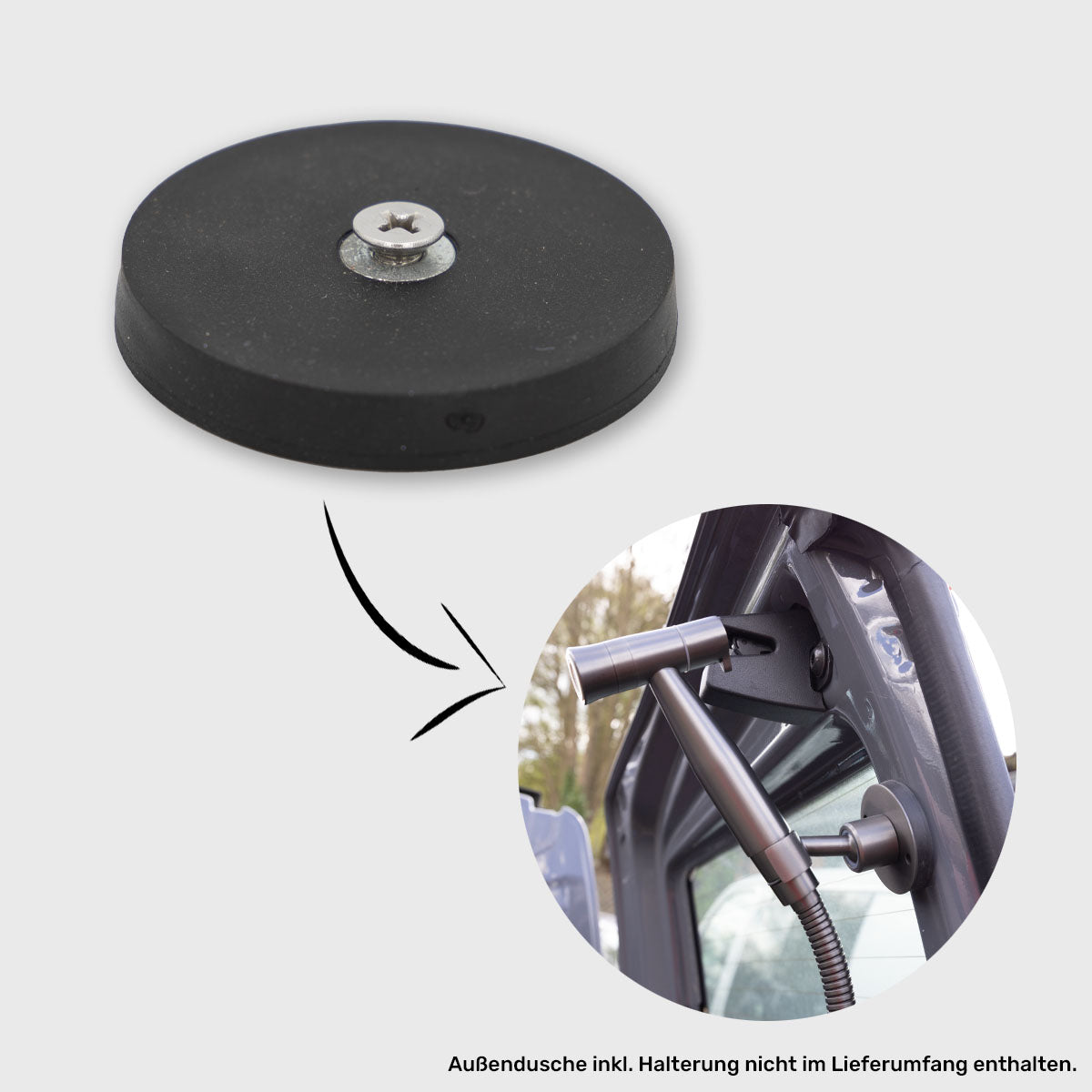 Queensize Camper Magnethalterung Duschset
