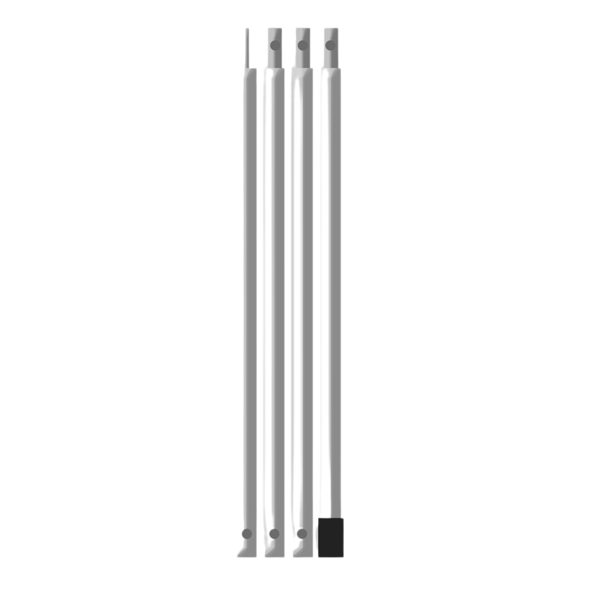 BENT Alu Aufstellstange, silber 180 cm x 22 mm