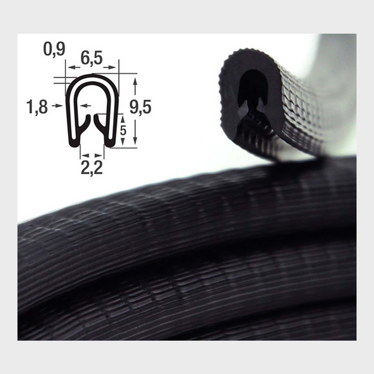 Kantenschutz zum Fenstereinbau 1-2 mm schwarz, 4 Meter