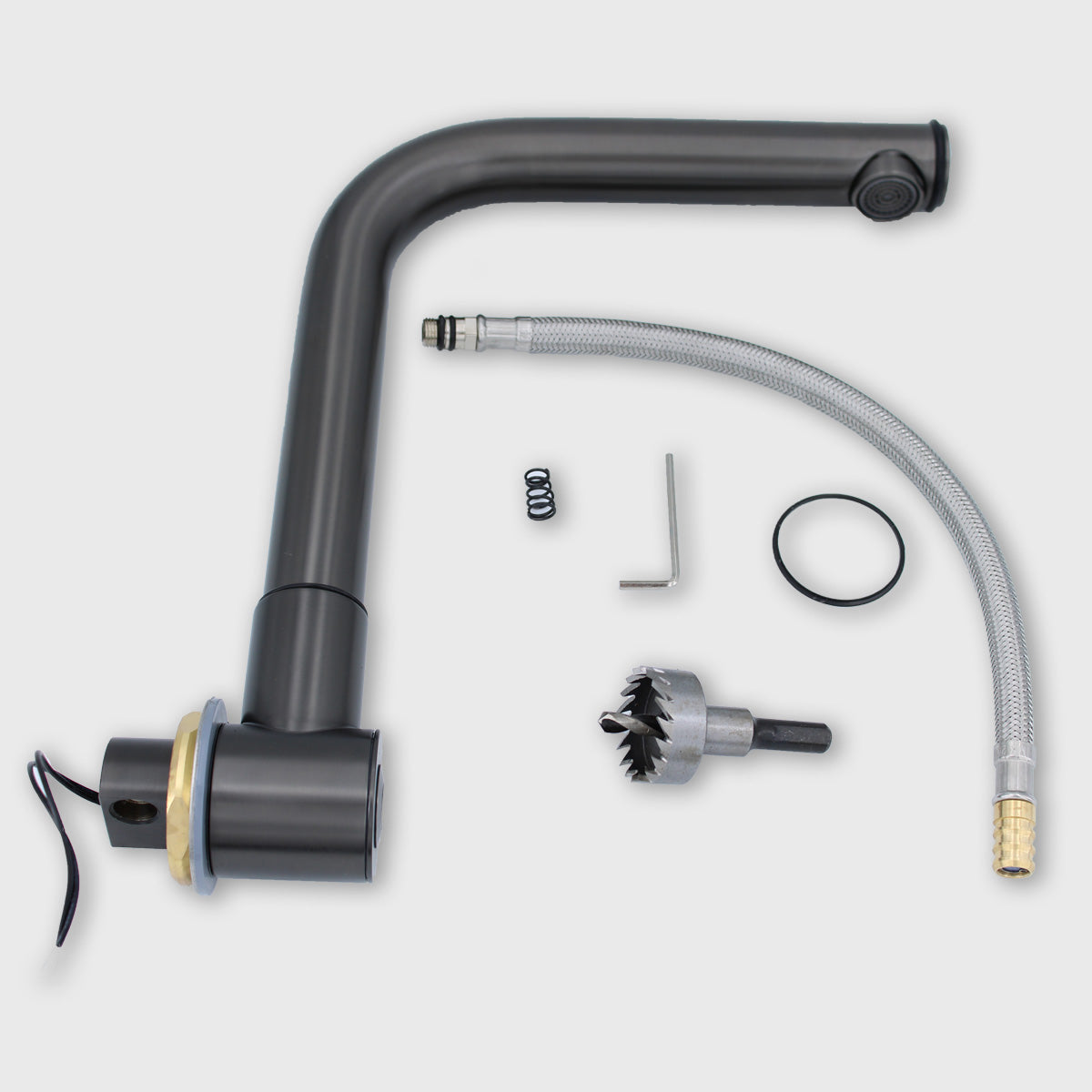 Queensize Camper versenkbare Kaltwasser Armatur Black Edition