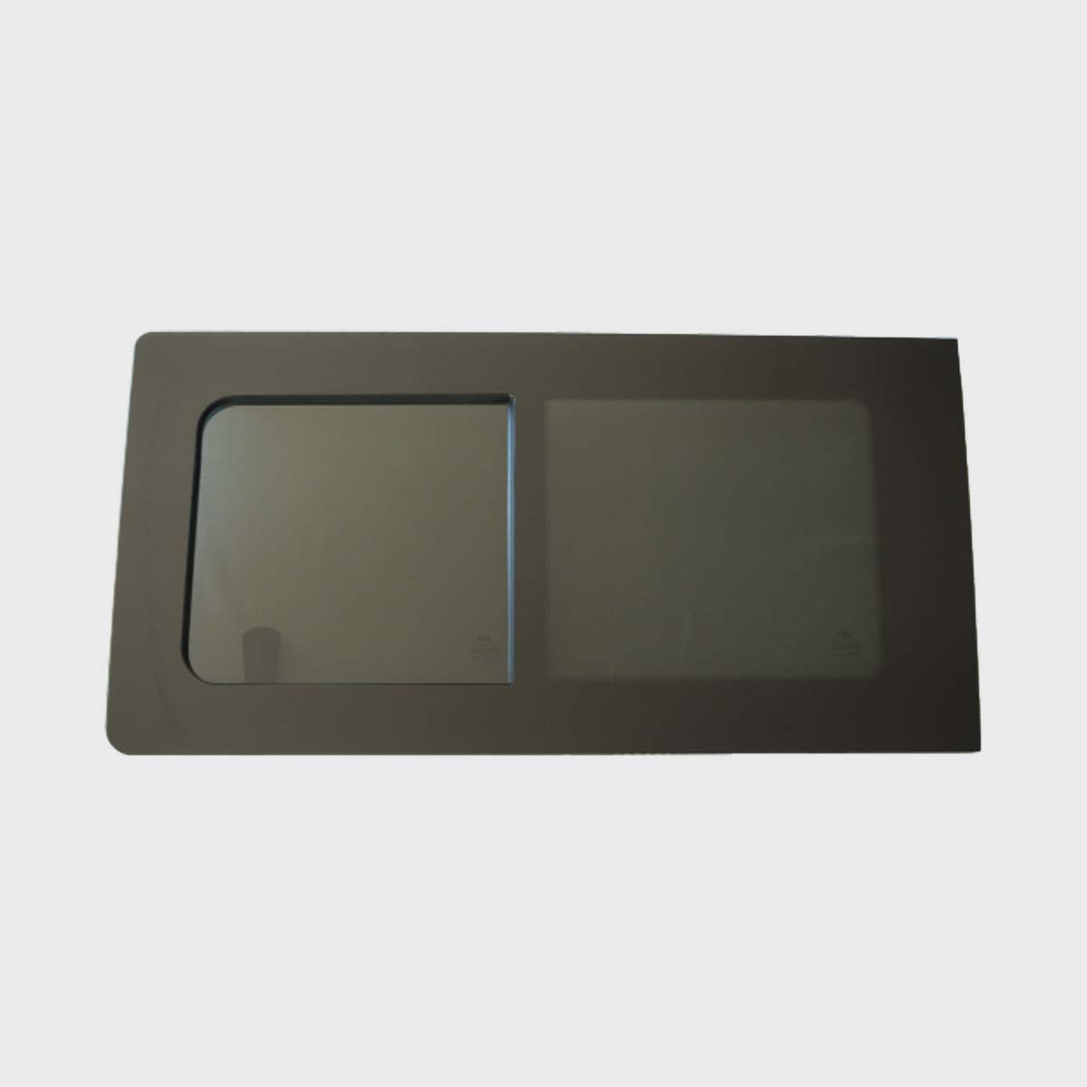 Tinted sliding window for T5-T6.1, center-left position, featuring a sleek 80% black tint on durable safety glass.