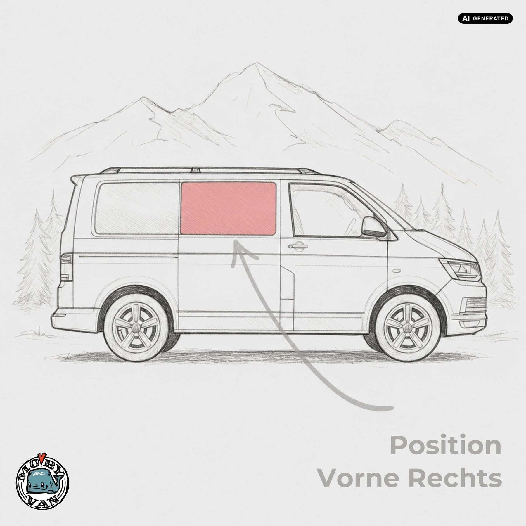 Schiebefenster - Vorne - getönt | VW T5 T5.2 T6 T6.1
