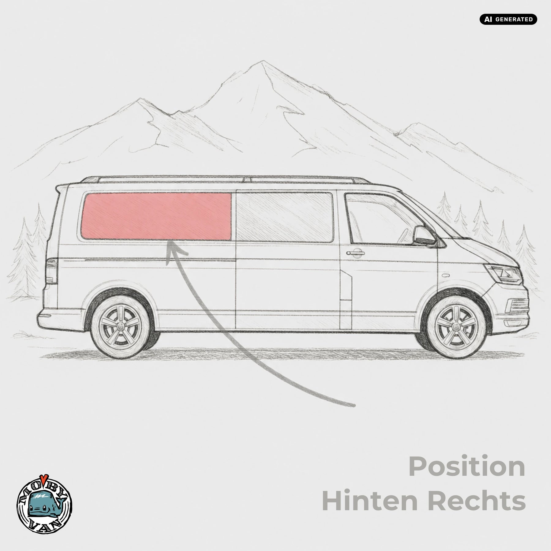 Seitenscheibe - Hinten | VW T5 T5.2 T6 T6.1 L2 LR