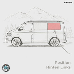 Schiebefenster - Hinten - getönt | VW T5 T5.2 T6 T6.1 L1 KR