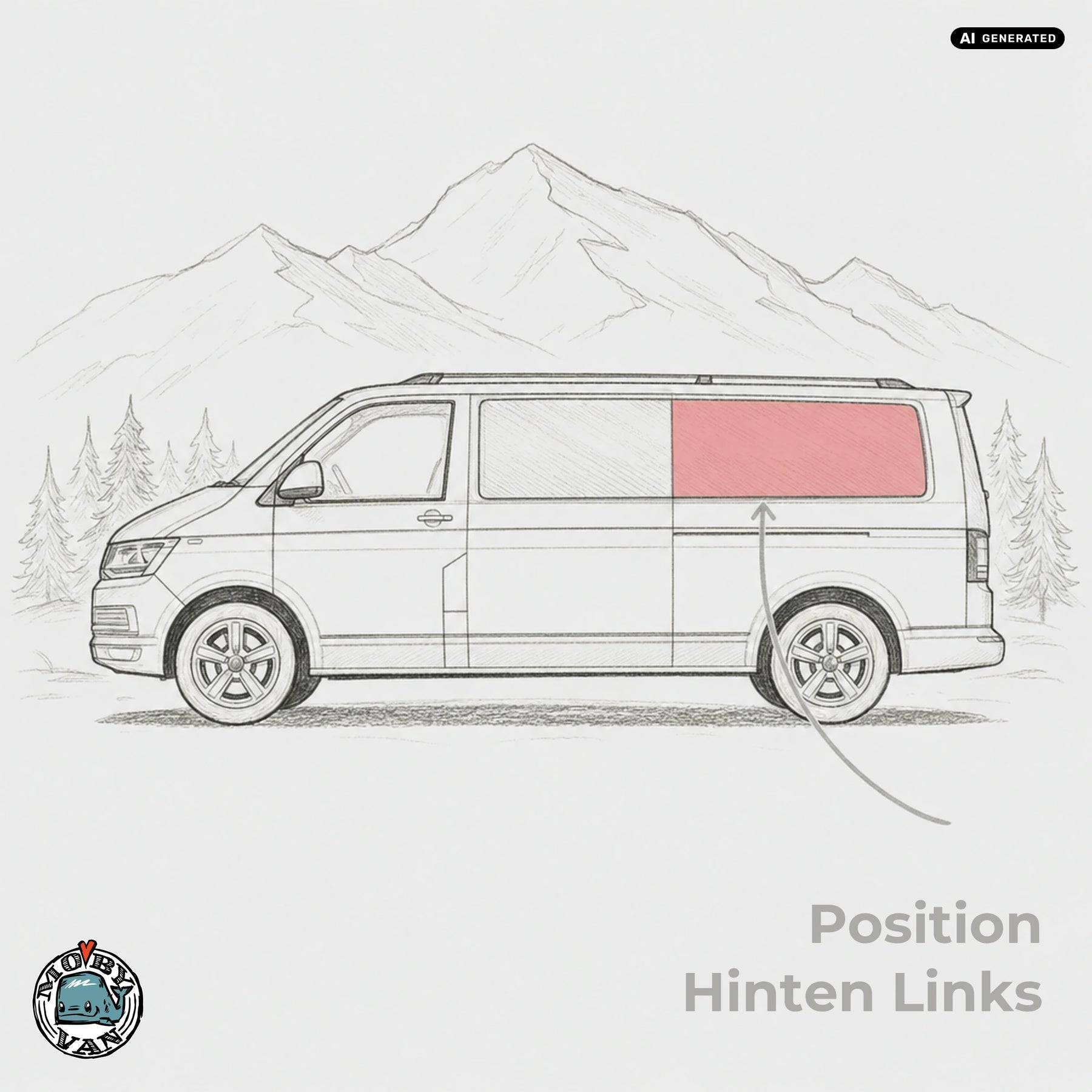 Schiebefenster - Hinten - getönt | VW T5 T5.2 T6 T6.1 L2 LR