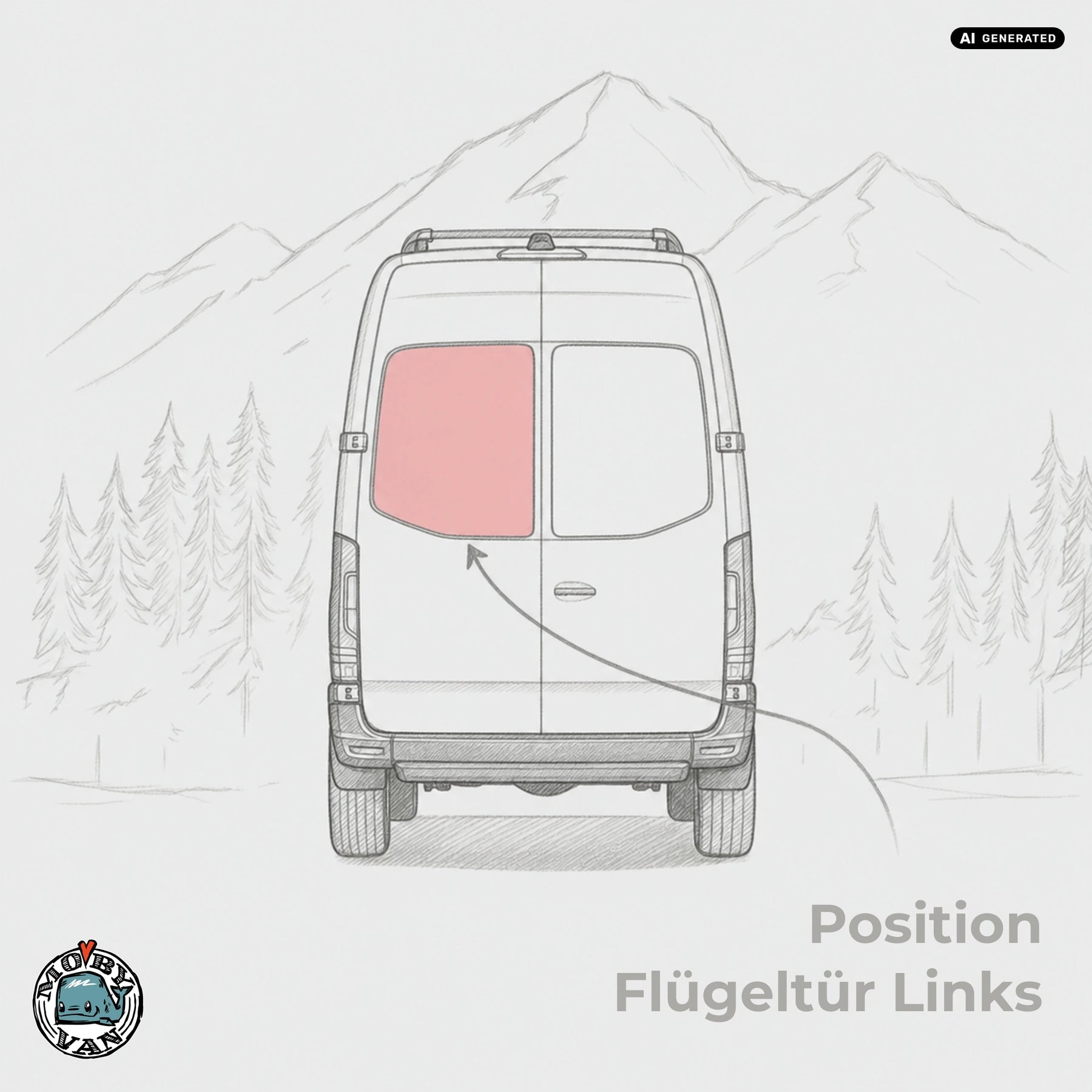 Heckscheibe - Flügeltür - getönt | MB Sprinter W907 W910