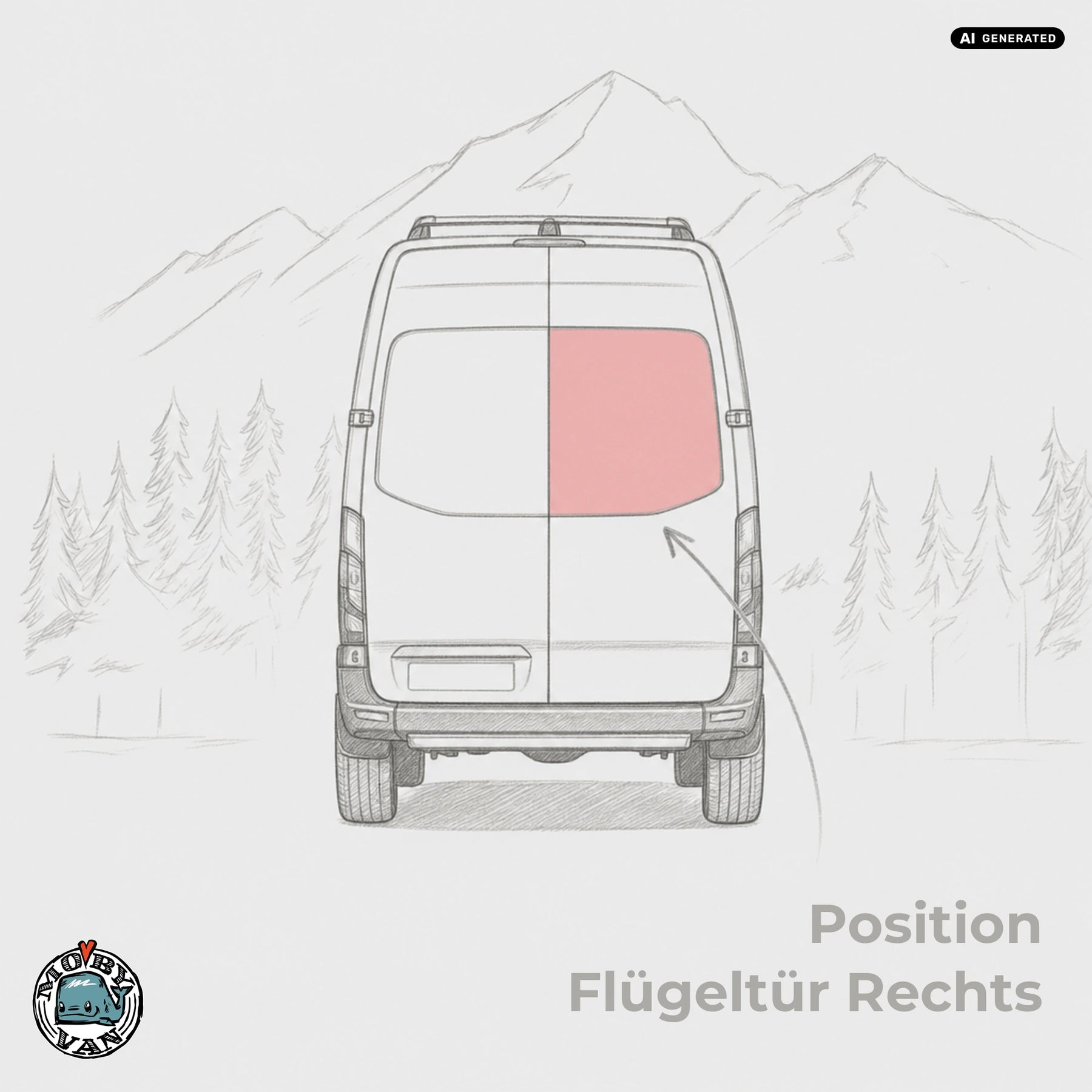 Heckscheibe - Flügeltür - getönt | MB Sprinter W907 W910