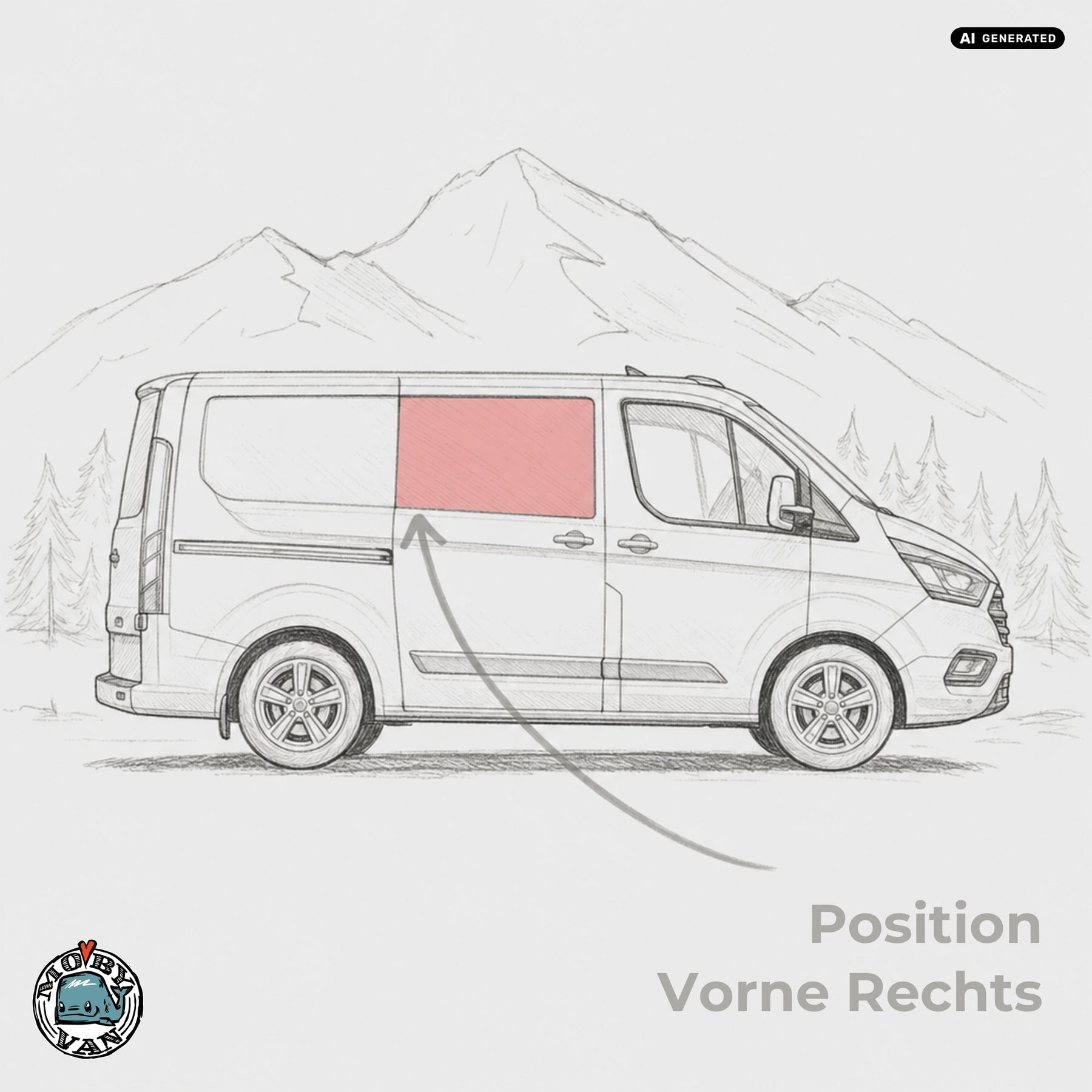 Schiebefenster - Vorne - getönt | Ford Transit Custom V362