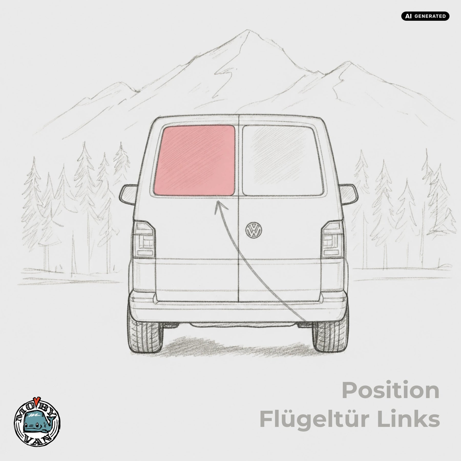 Heckscheibe - Flügeltür | VW T5 T5.2 T6 T6.1 H1