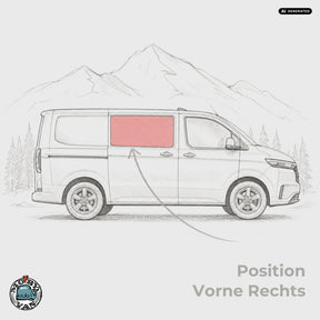 Schiebefenster - Vorne - getönt | Ford Transit Custom V710 / Ford Tourneo Custom V710 / VW New Transporter T7 / VW New Caravelle T7