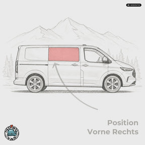 Seitenscheibe - Vorne - getönt | Ford Transit Custom V710 / Ford Tourneo Custom V710 / VW New Transporter T7 / VW New Caravelle T7