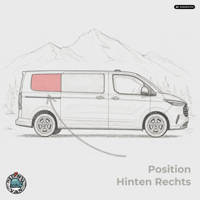Seitenscheibe - Hinten | Ford Transit Custom V710 / Ford Tourneo Custom V710 / VW New Transporter T7 / VW New Caravelle T7 L1 KR