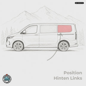 Seitenscheibe - Hinten | Ford Transit Custom V710 / Ford Tourneo Custom V710 / VW New Transporter T7 / VW New Caravelle T7 L2 LR