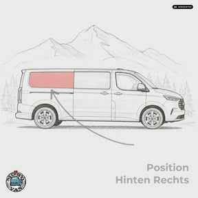 Seitenscheibe - Hinten | Ford Transit Custom V710 / Ford Tourneo Custom V710 / VW New Transporter T7 / VW New Caravelle T7 L2 LR
