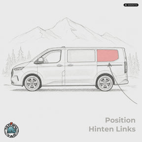 Seitenscheibe - Hinten | Ford Transit Custom V710 / Ford Tourneo Custom V710 / VW New Transporter T7 / VW New Caravelle T7 L1 KR