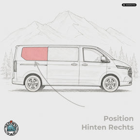 Seitenscheibe - Hinten | Ford Transit Custom V710 / Ford Tourneo Custom V710 / VW New Transporter T7 / VW New Caravelle T7 L1 KR