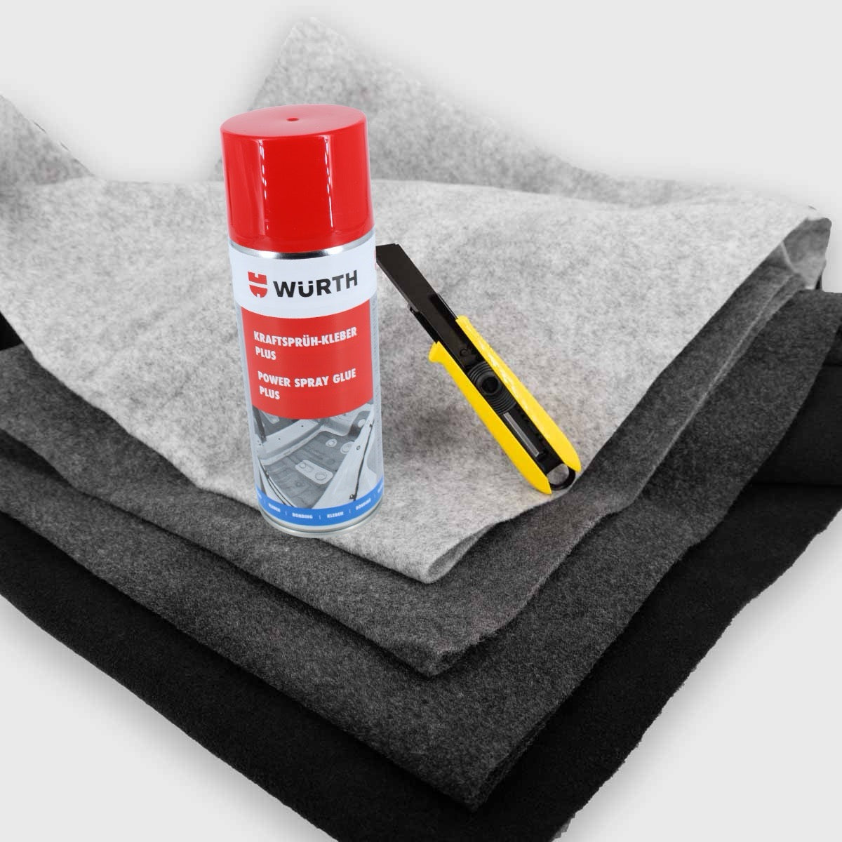 15m² 4-Wege Ultraflex Filz-Paket inkl. Sprühkleber und Cutter Messer