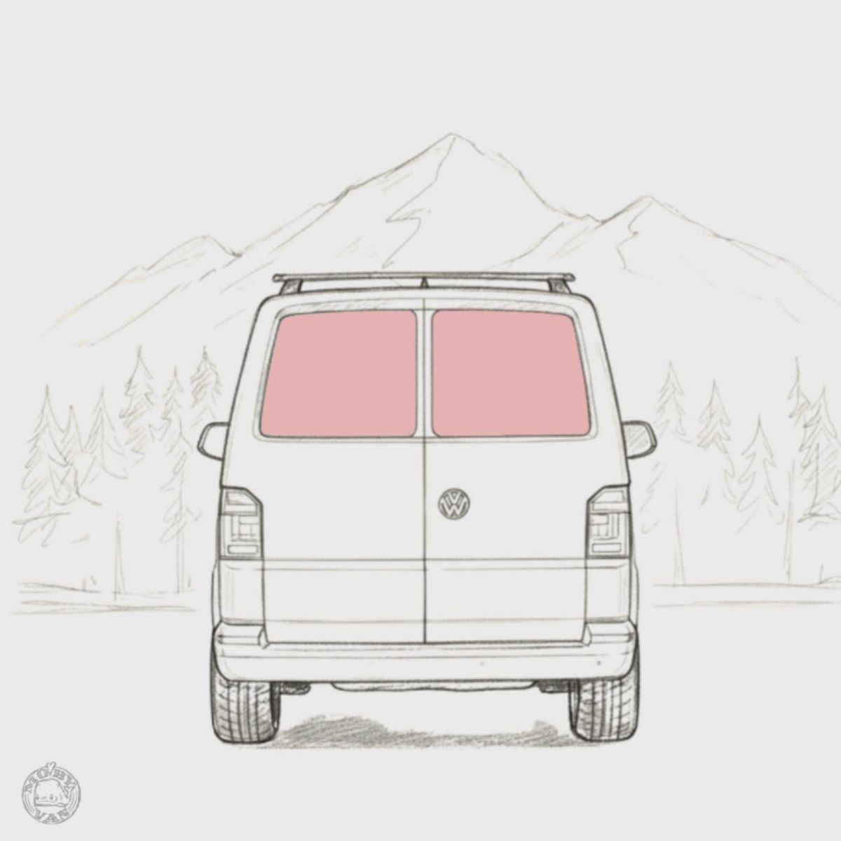 Heckscheibenset Flügeltürer VW T5-T6.1