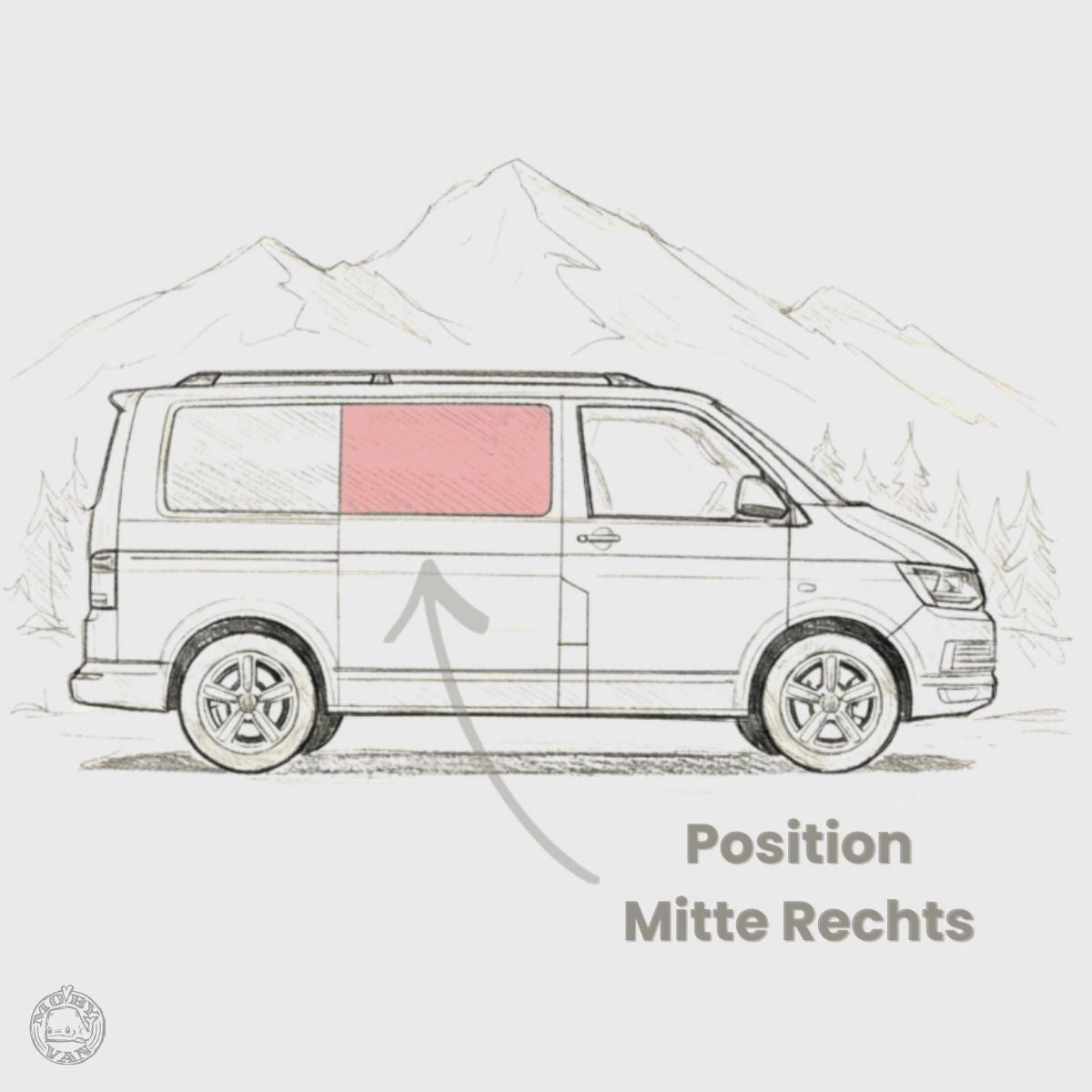 Ausstellfenster VW T5-T6.1 mitte Glas/Glas (mit/ohne Verdunkelung/Fliegengitter)