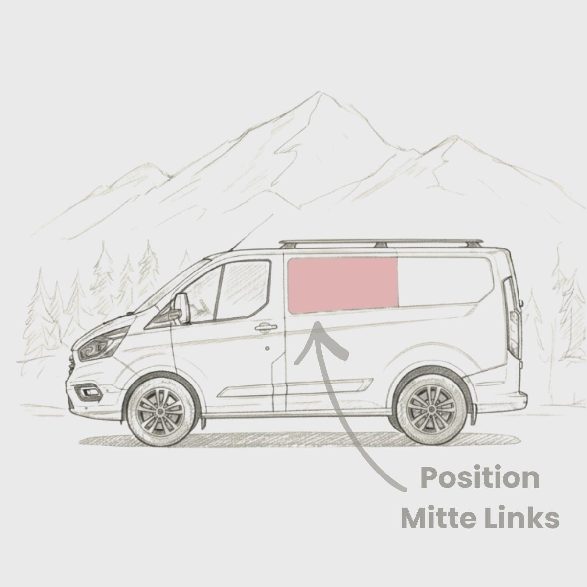 Seitenscheibe Mitte Ford Transit Custom (2012 - 2023)