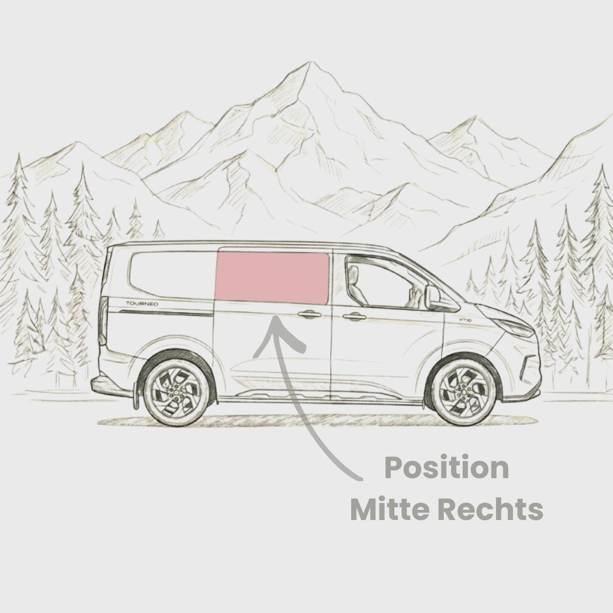 Schiebefenster Mitte Ford Transit Custom V710 (ab 2024) / New Transporter