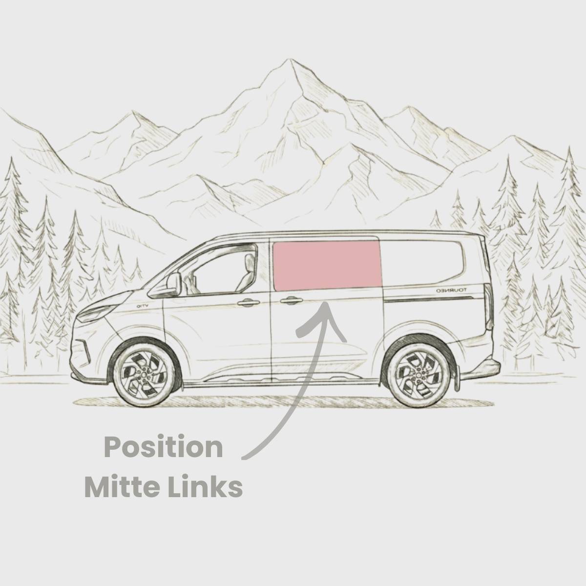 Schiebefenster Mitte Ford Transit Custom V710 (ab 2024) / New Transporter