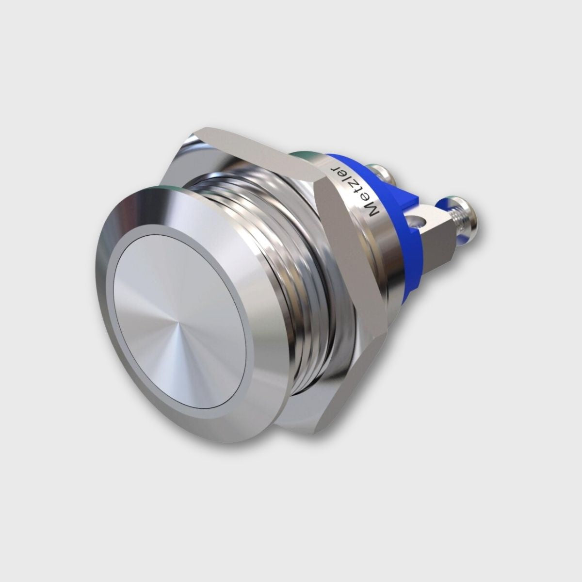 Edelstahl Drucktaster (IP67/IK10), rund 19mm, flach, Schraubkontakte