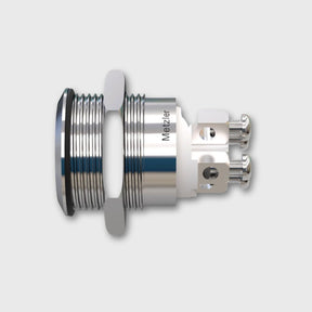 Edelstahl Drucktaster (IP67/IK10), rund 19mm, flach, Schraubkontakte