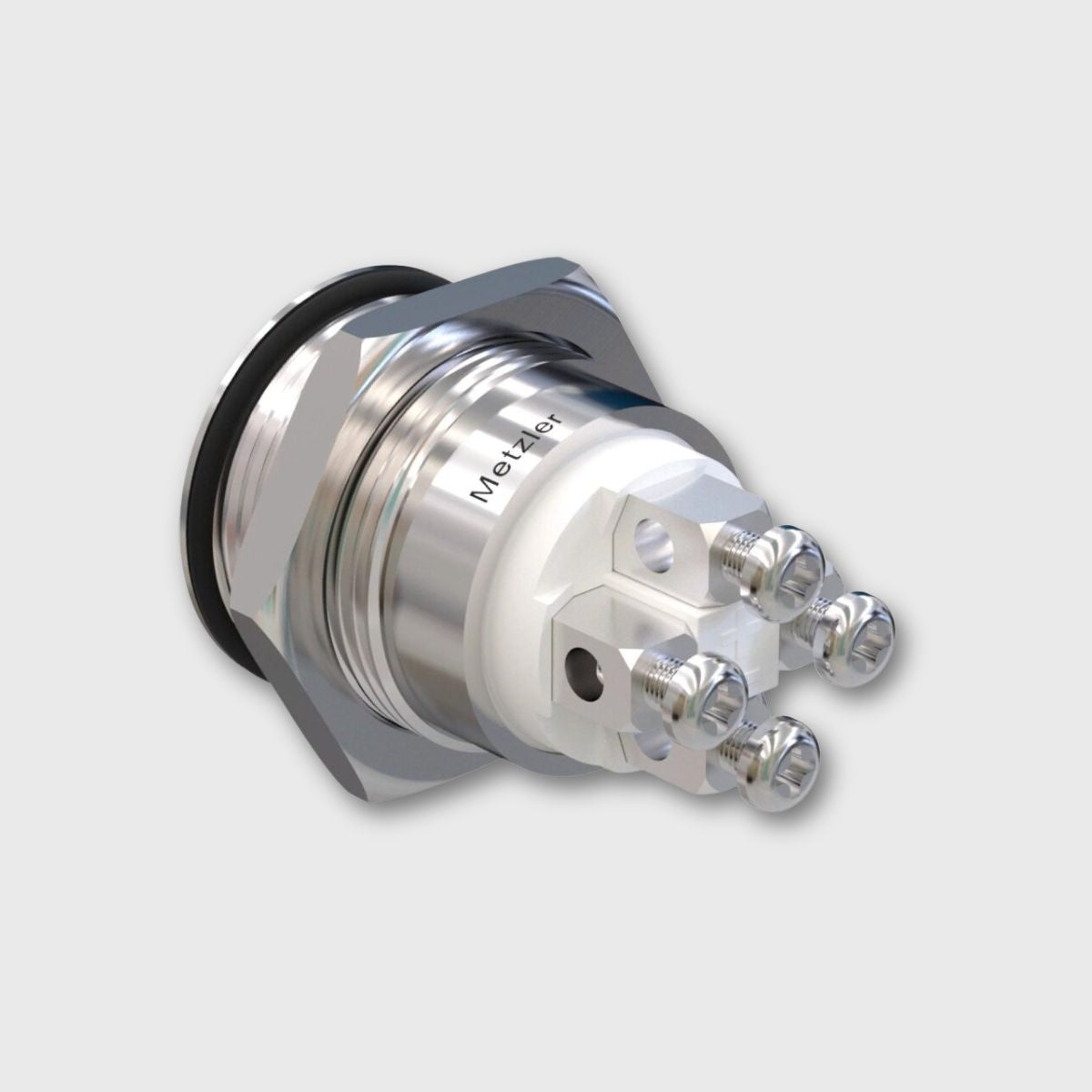 Edelstahl Drucktaster (IP67/IK10), rund 19mm, flach, Schraubkontakte
