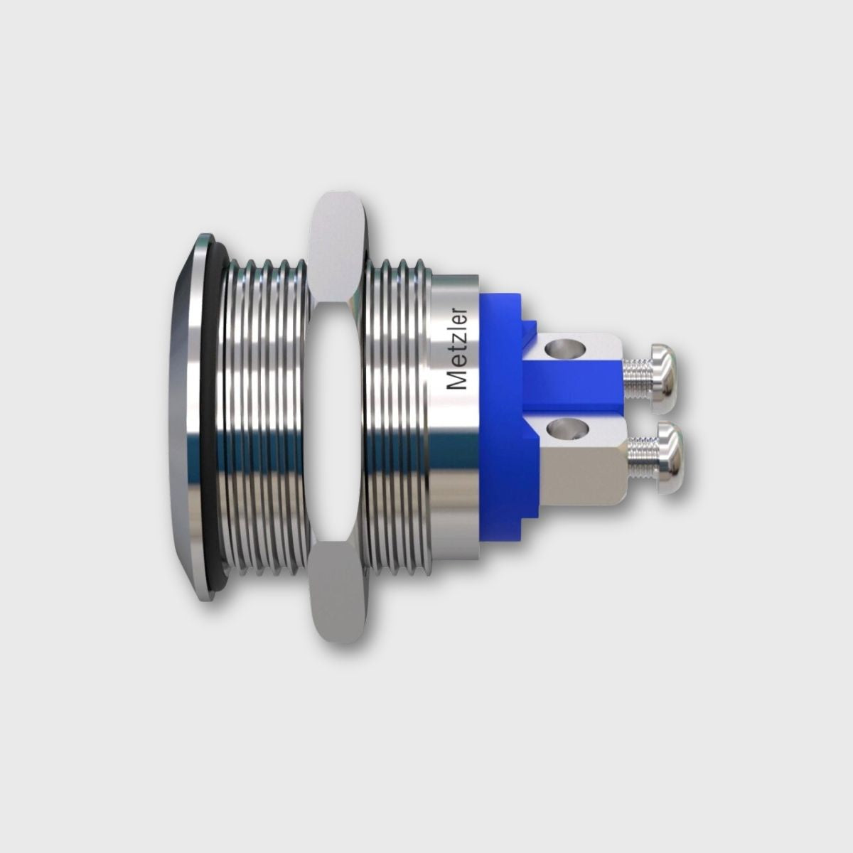 Edelstahl Drucktaster (IP67/IK10), rund 19mm, flach, Schraubkontakte