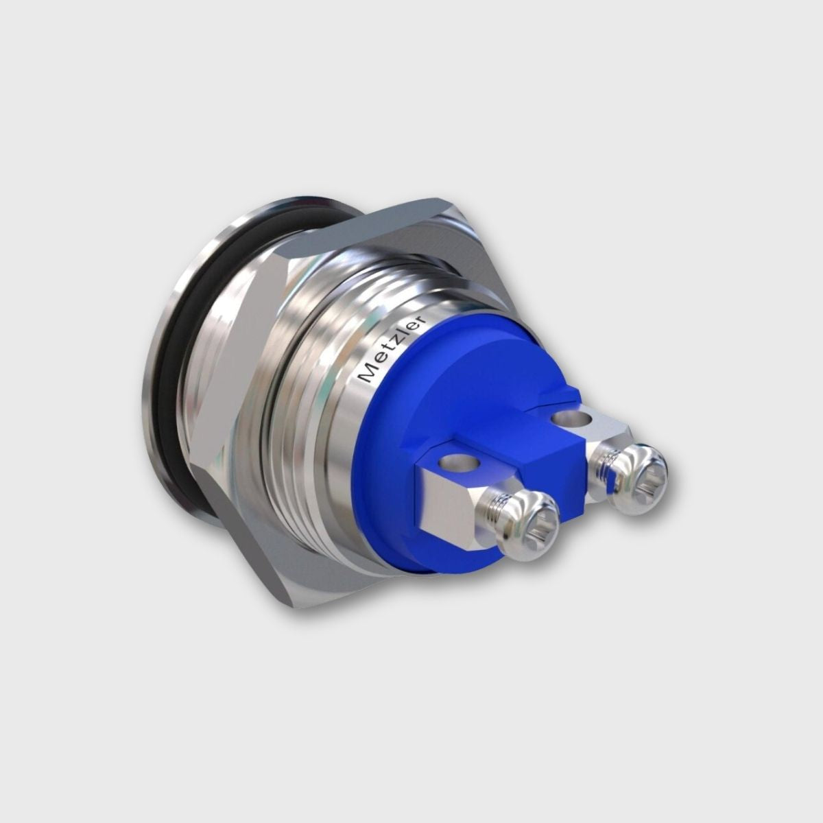 Edelstahl Drucktaster (IP67/IK10), rund 19mm, flach, Schraubkontakte