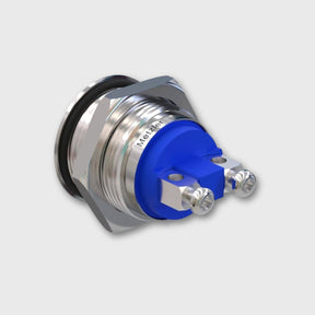 Edelstahl Drucktaster (IP67/IK10), rund 19mm, flach, Schraubkontakte