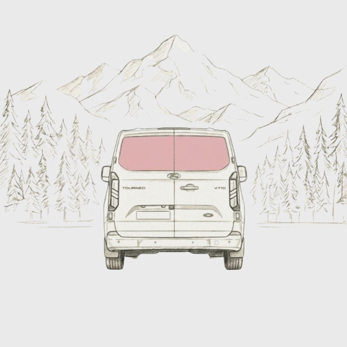 Heckscheibenset Flügeltür Ford Transit Custom V710 (ab 2024)
