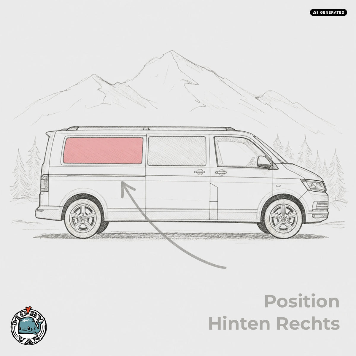 Schiebefenster - Hinten - getönt | VW T5 T5.2 T6 T6.1 L2 LR