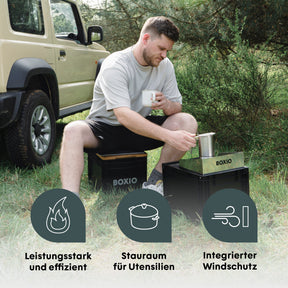 BOXIO COOK PLUS | Mobiler Gaskocher mit Topfset