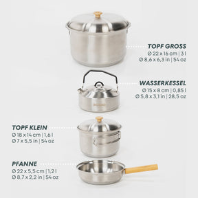 BOXIO COOK PLUS | Mobiler Gaskocher mit Topfset