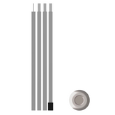 BENT Stahl Aufstellstange, silber 180 cm x 19 mm